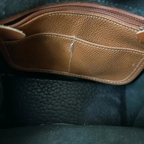 Dooney & Bourke Black and Brown Crossbody Bag with Gold Hardware - Picture 4 of 9